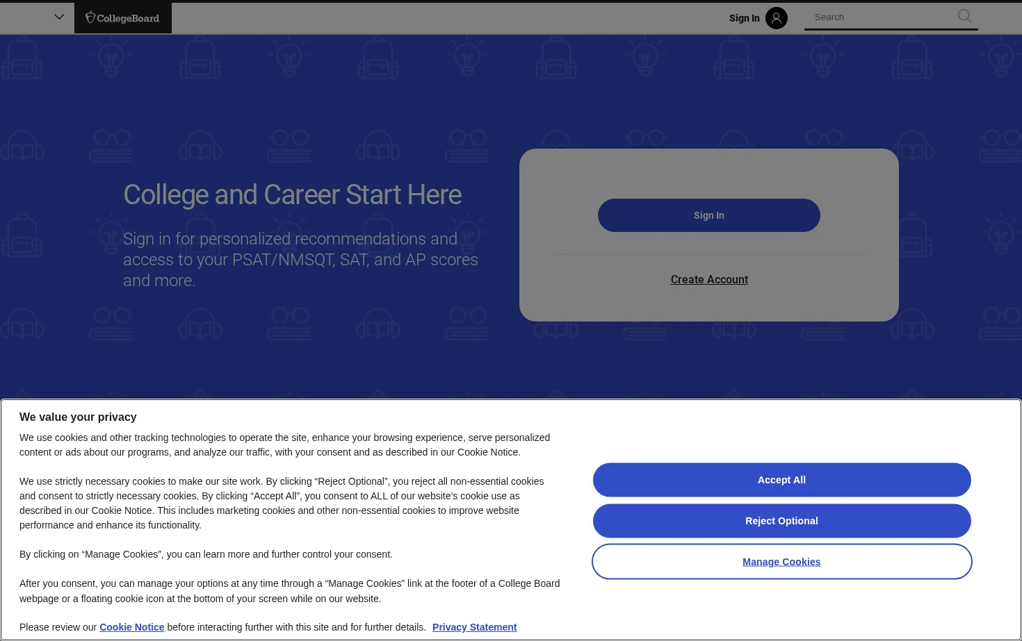 College Board 页面快照